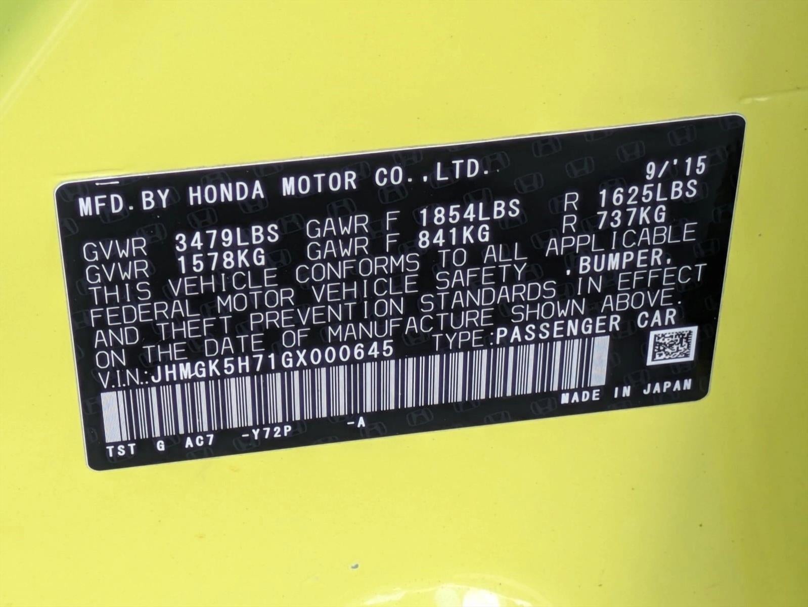 2016 Honda Fit EX CVT