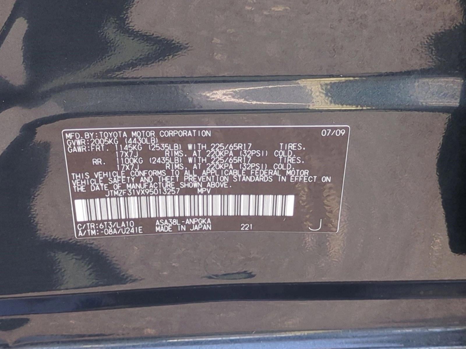 2009 Toyota RAV4 FWD 4dr 4-cyl 4-Spd AT Ltd (Natl)