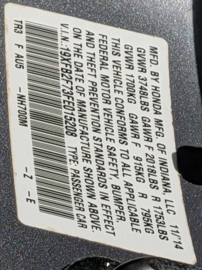 2015 Honda Civic Sedan SE CVT