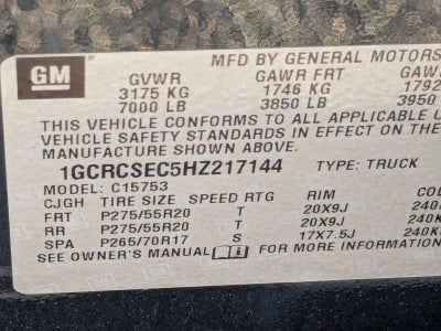 2017 Chevrolet Silverado 1500 Double Cab Standard Box 2-Wheel Drive LTZ