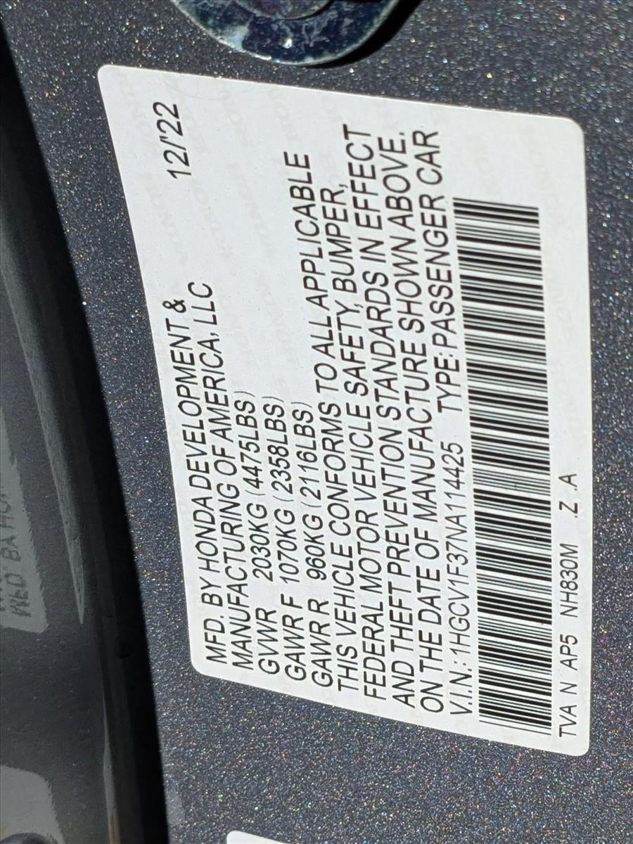 2022 Honda Accord Sedan Sport 1.5T CVT