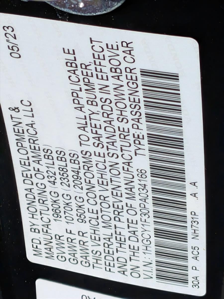 2023 Honda Accord Sedan EX CVT w/o BSI