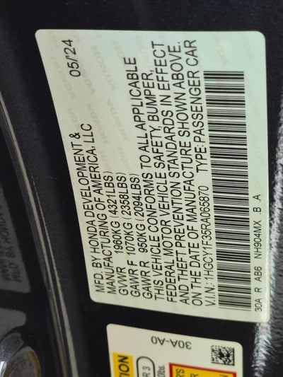2024 Honda Accord Sedan EX CVT