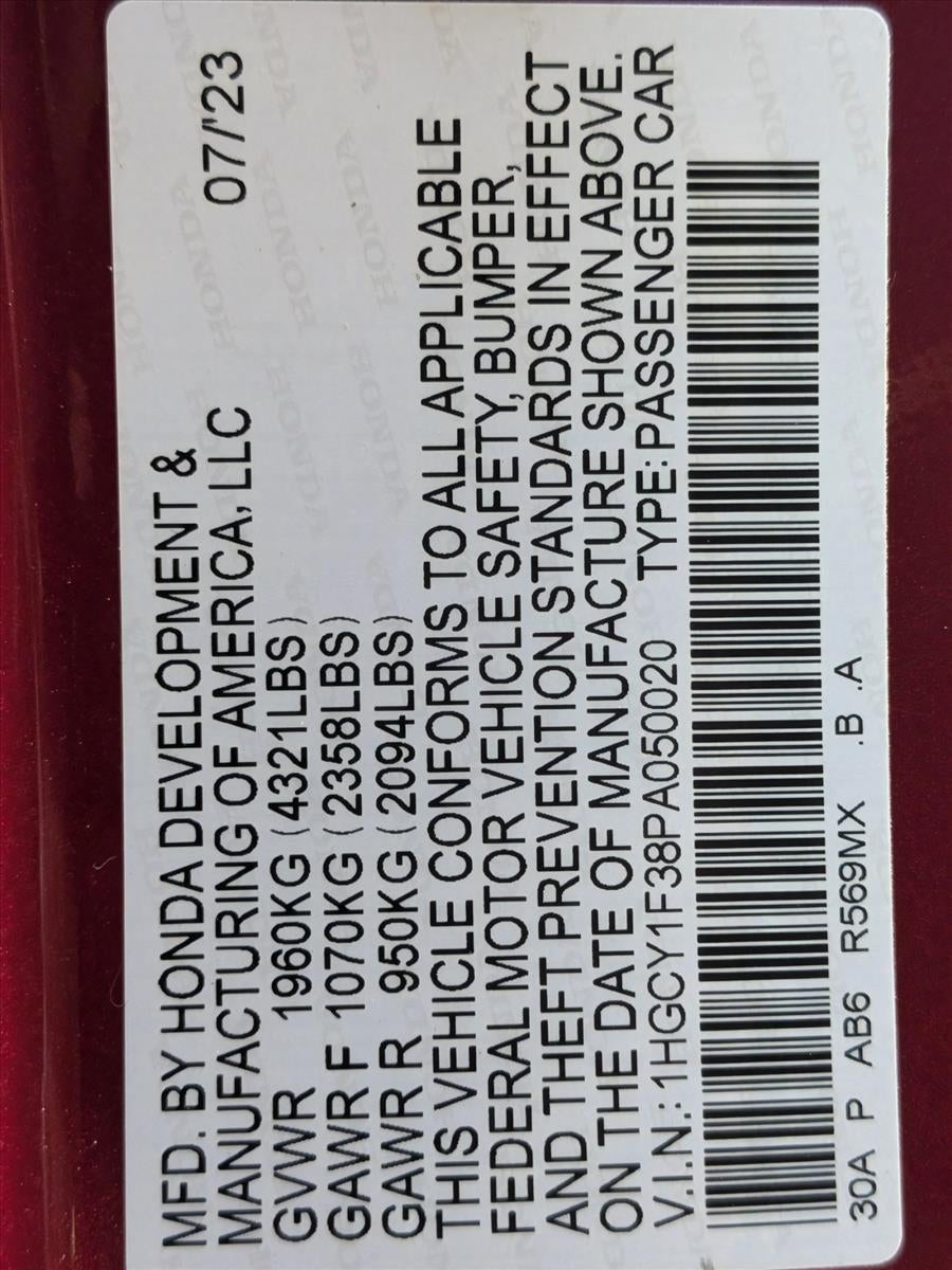 2023 Honda Accord Sedan EX CVT