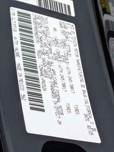 2025 Toyota Tacoma 2WD 2WD SR5 Double Cab 5' Bed AT (SE)