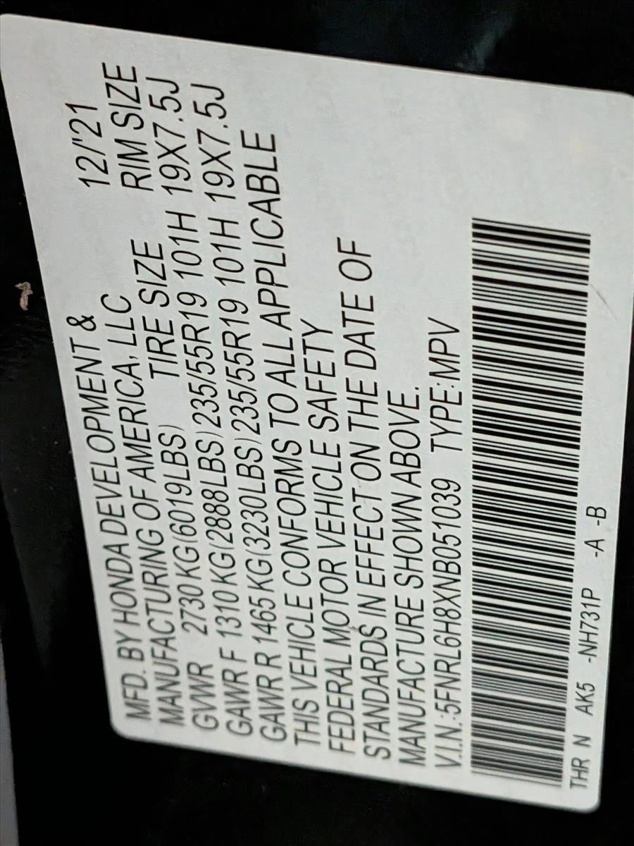 2022 Honda Odyssey Touring Auto
