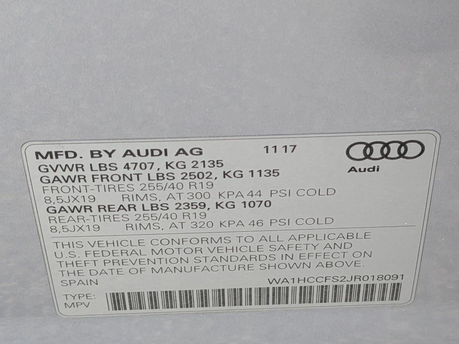 2018 Audi Q3 2.0 TFSI Sport Premium Plus FWD