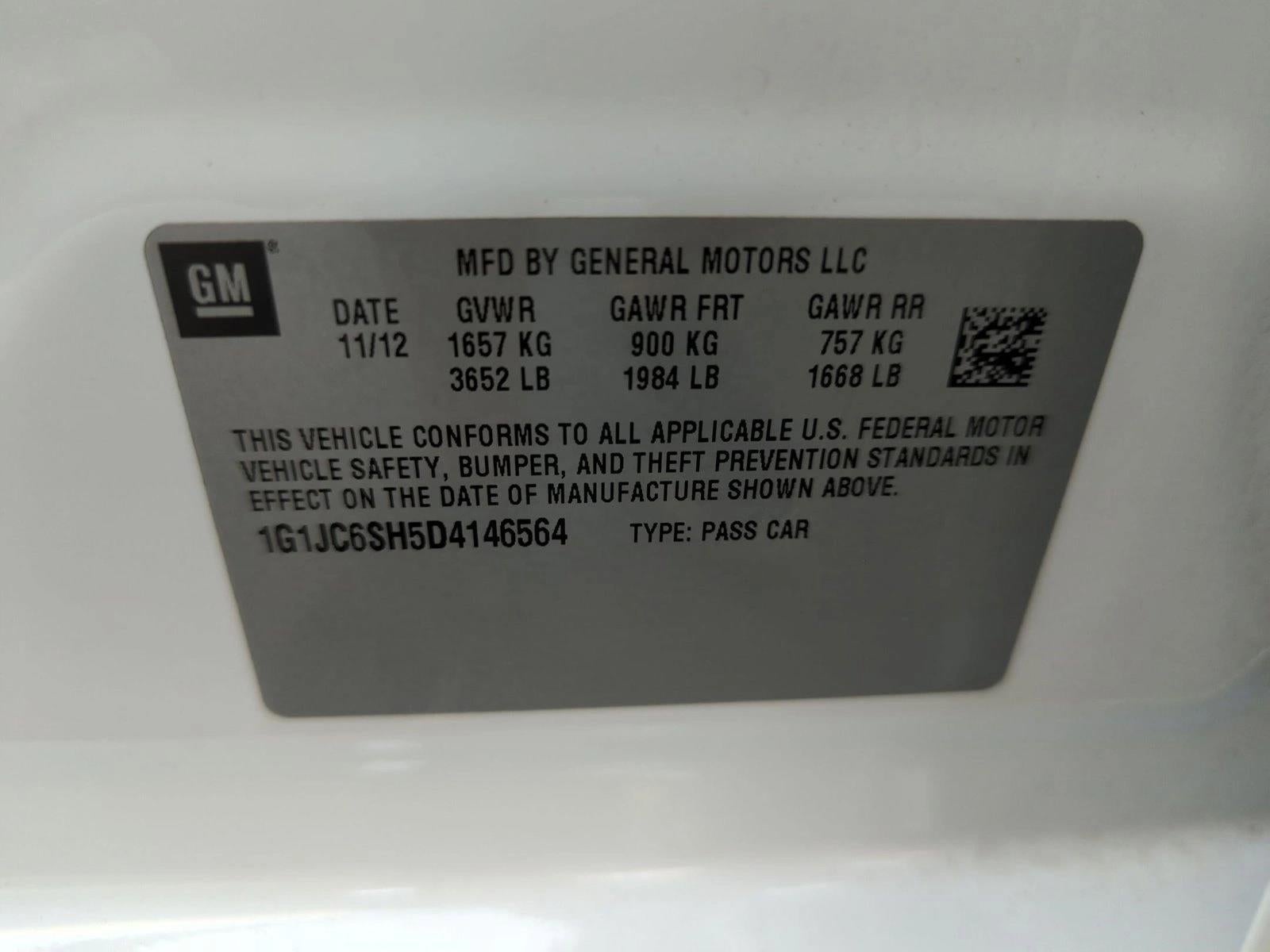 2013 Chevrolet Sonic Hatch LT Auto