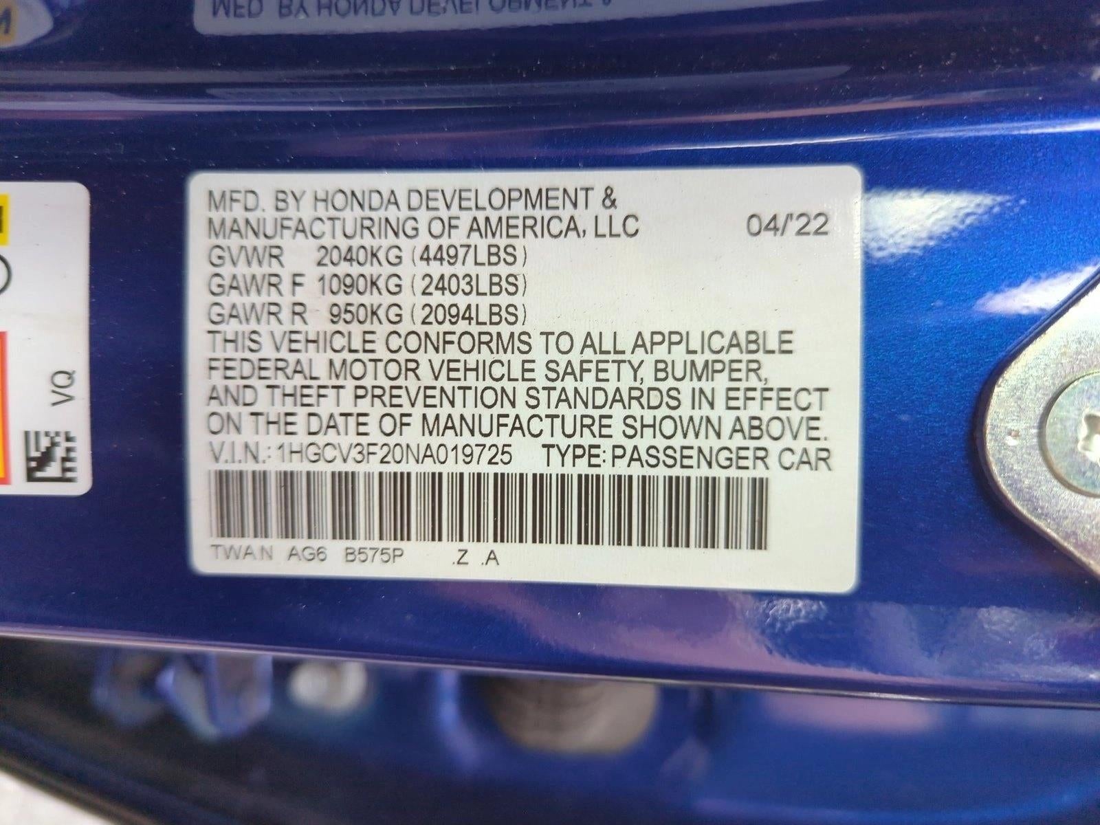 2022 Honda Accord Hybrid Sport Sedan