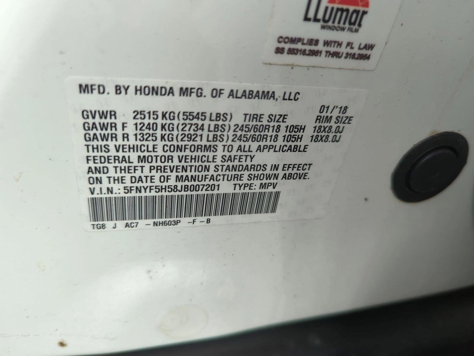 2018 Honda Pilot EX-L 2WD