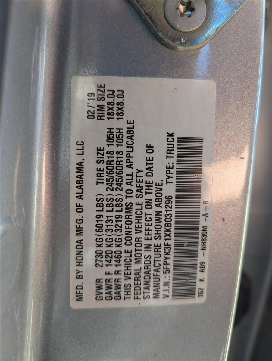 2019 Honda Ridgeline Sport AWD