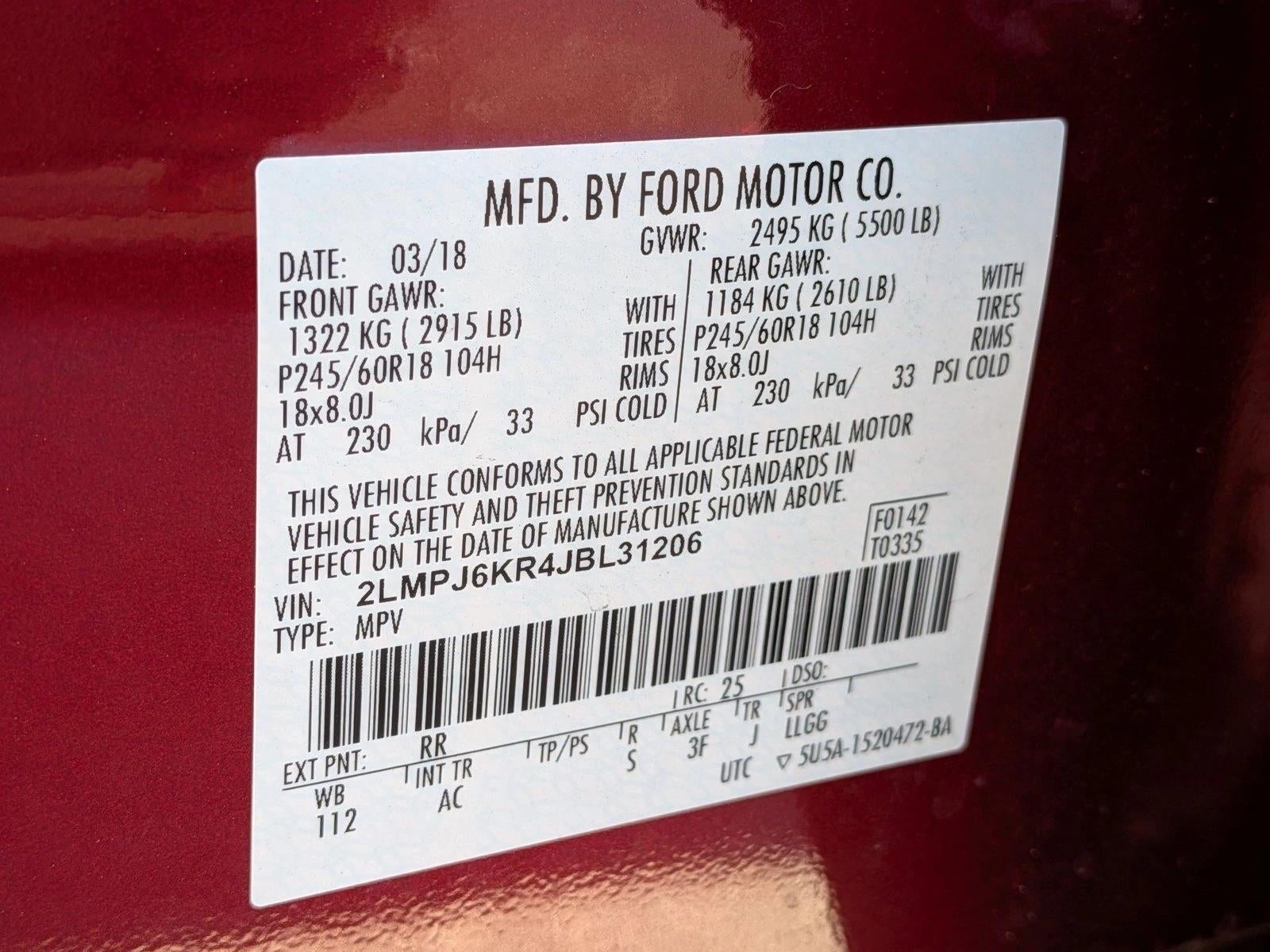 2018 Lincoln MKX Select FWD