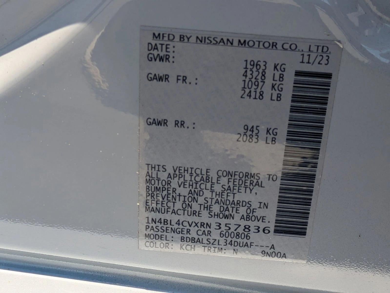 2024 Nissan Altima 2.5 SR Sedan
