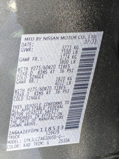 2023 Nissan Titan 4x2 Crew Cab SV
