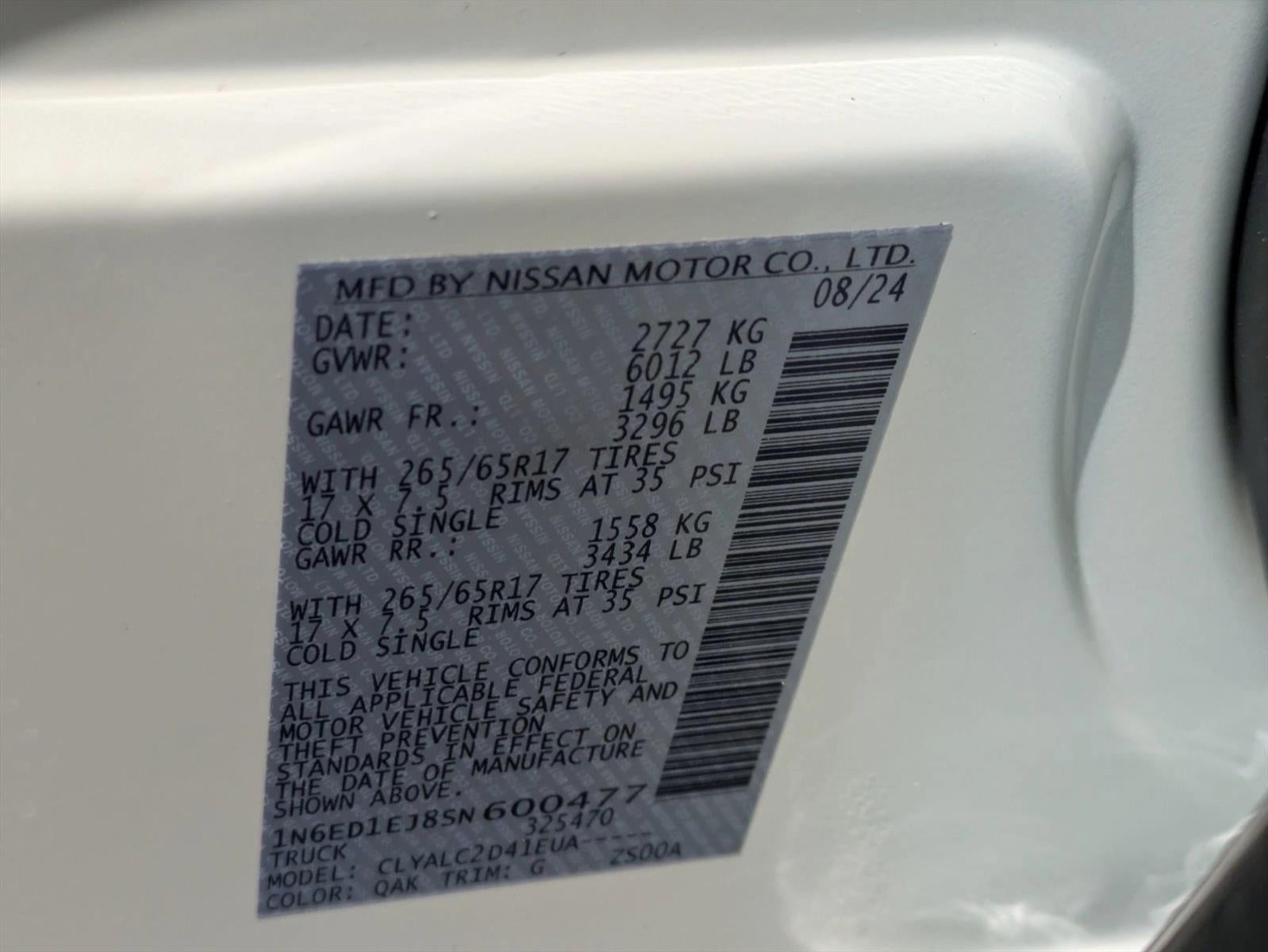 2025 Nissan Frontier Crew Cab 4x2 SV