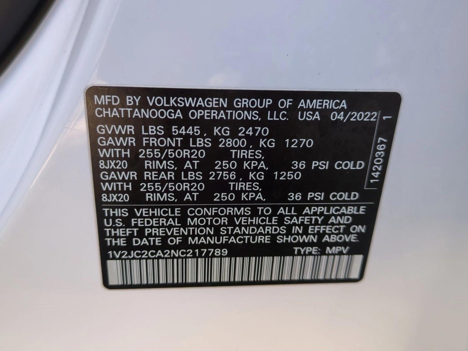 2022 Volkswagen Atlas Cross Sport 2.0T SE w/Technology FWD