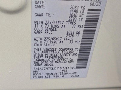 2020 Nissan Rogue FWD SV