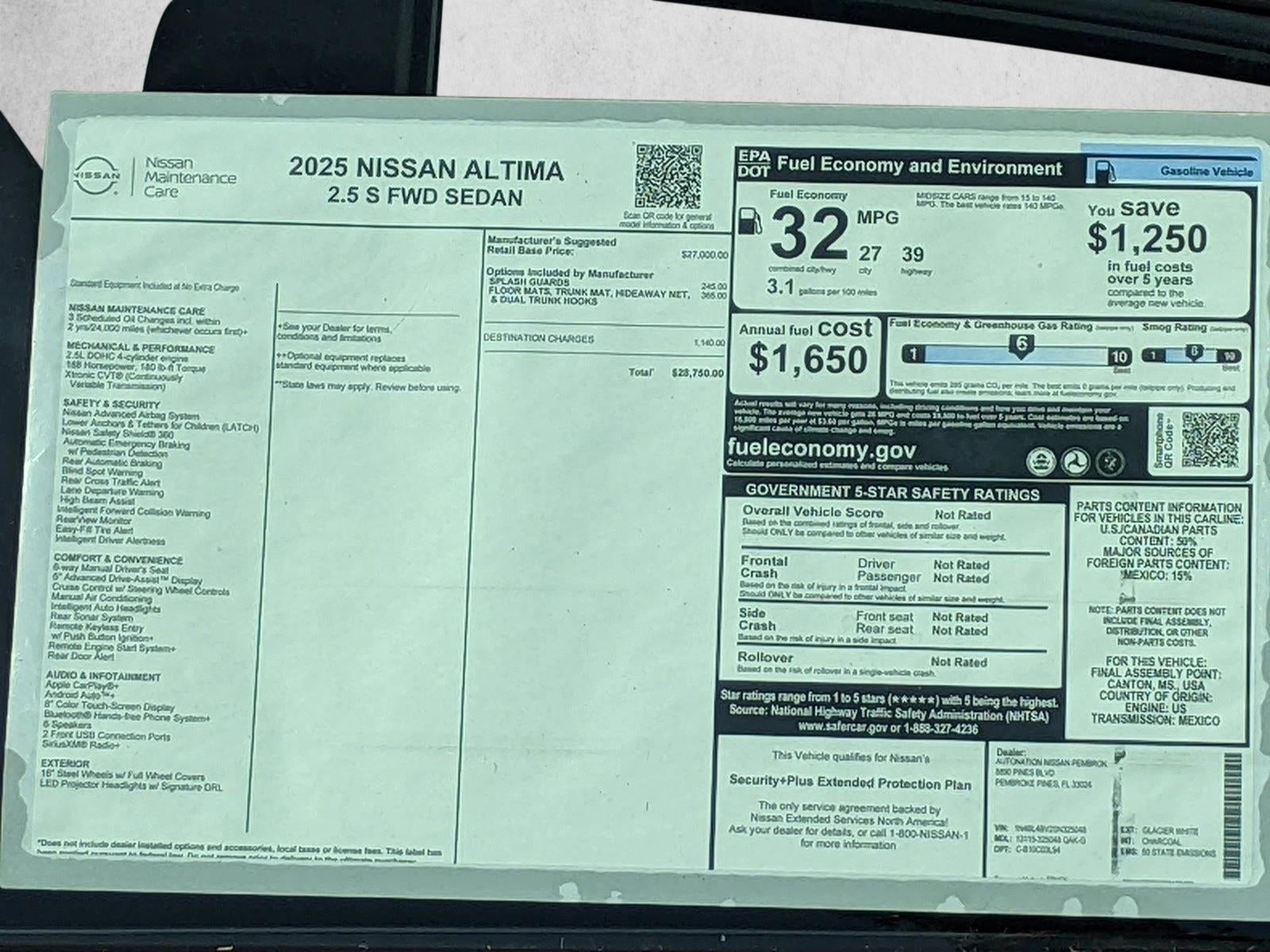 2025 Nissan Altima S FWD