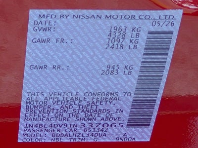 2026 Nissan Altima SV FWD