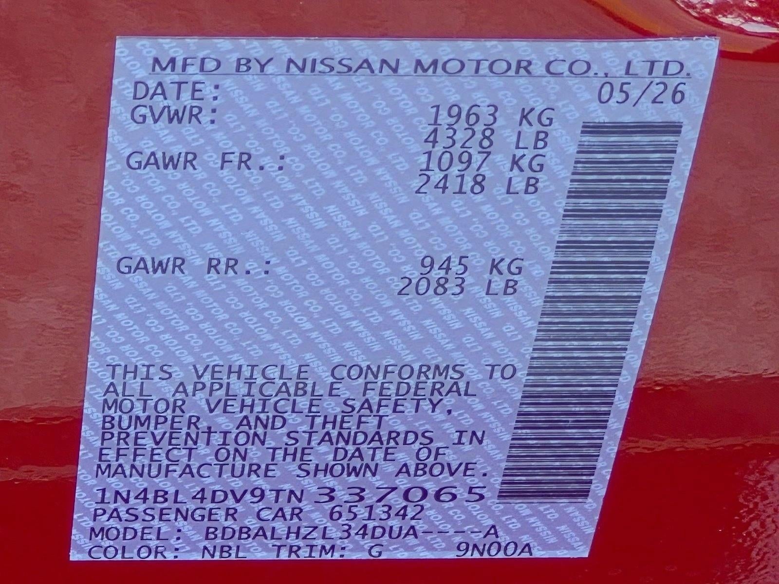 2026 Nissan Altima SV FWD