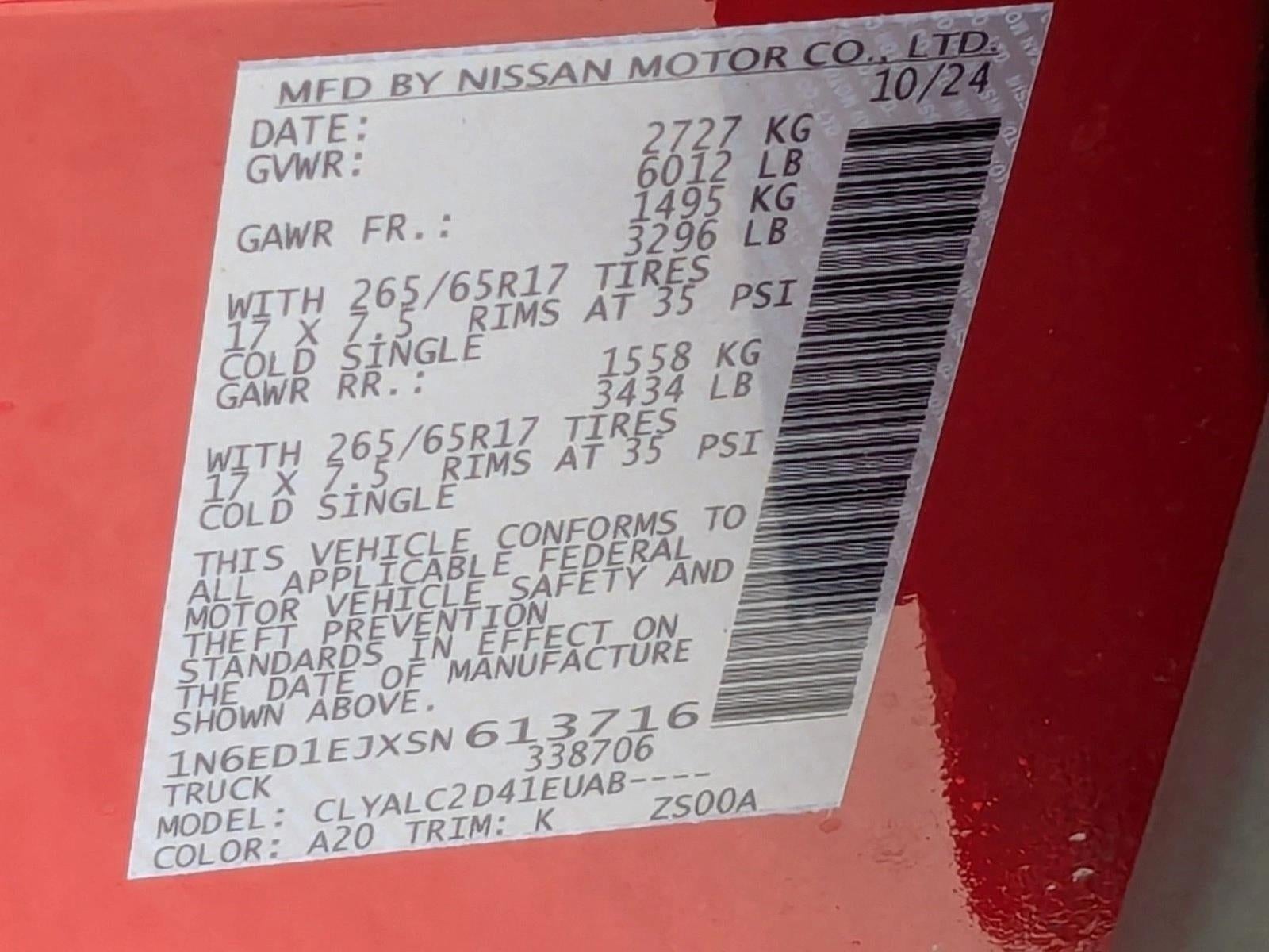 2025 Nissan Frontier Crew Cab 4x2 SV