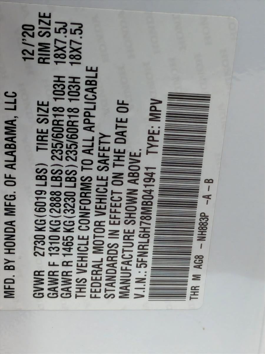 2021 Honda Odyssey EX-L Auto