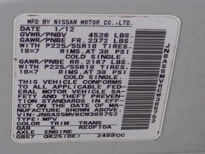2012 Nissan Rogue AWD 4dr SL