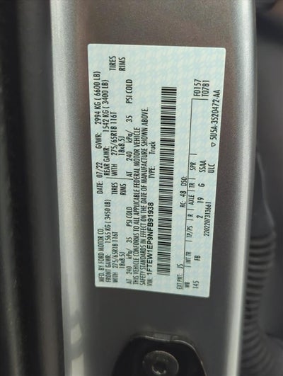 2022 Ford F-150 XLT 4WD SuperCrew 5.5' Box