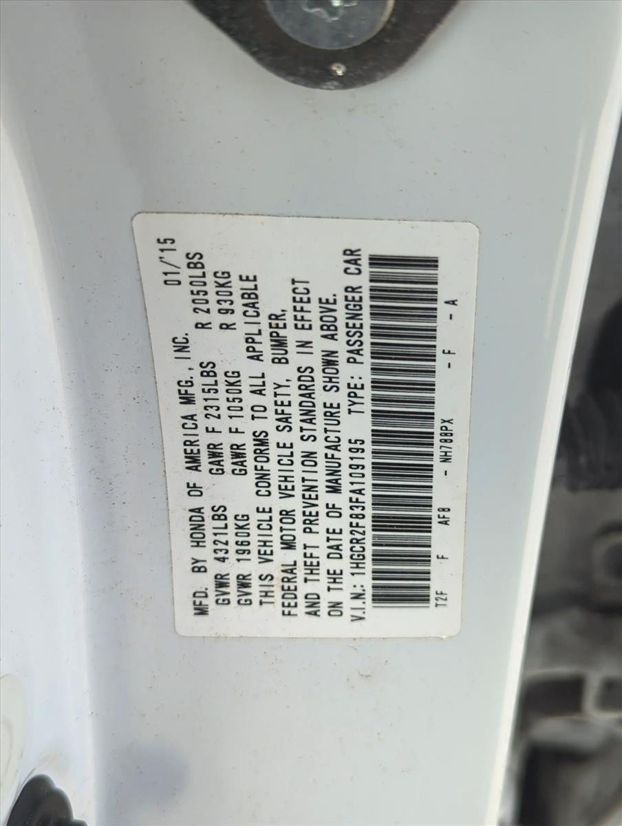2015 Honda Accord Sedan EX-L CVT PZEV