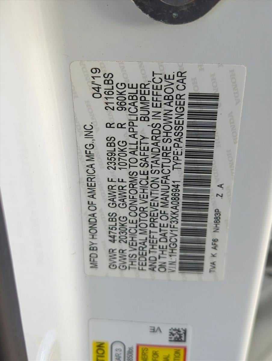 2019 Honda Accord Sedan Sport 1.5T CVT