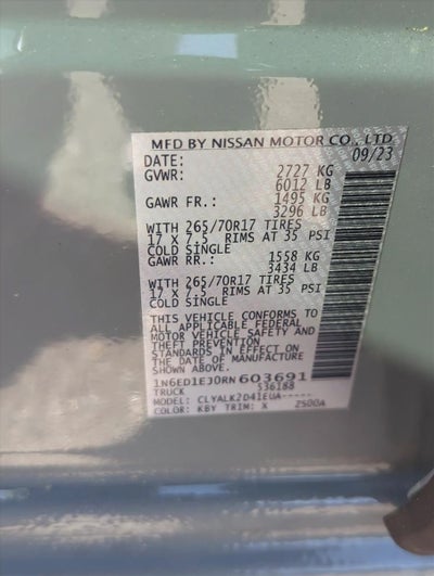 2024 Nissan Frontier Crew Cab 4x2 PRO-X