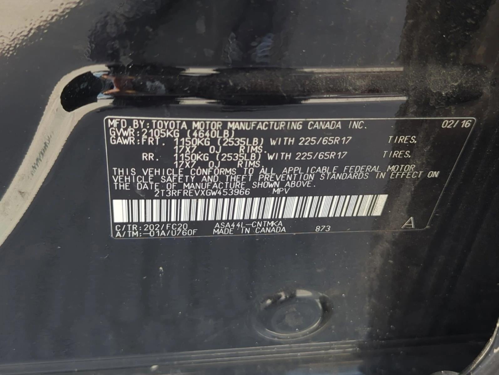 2016 Toyota RAV4 AWD 4dr XLE (Natl)