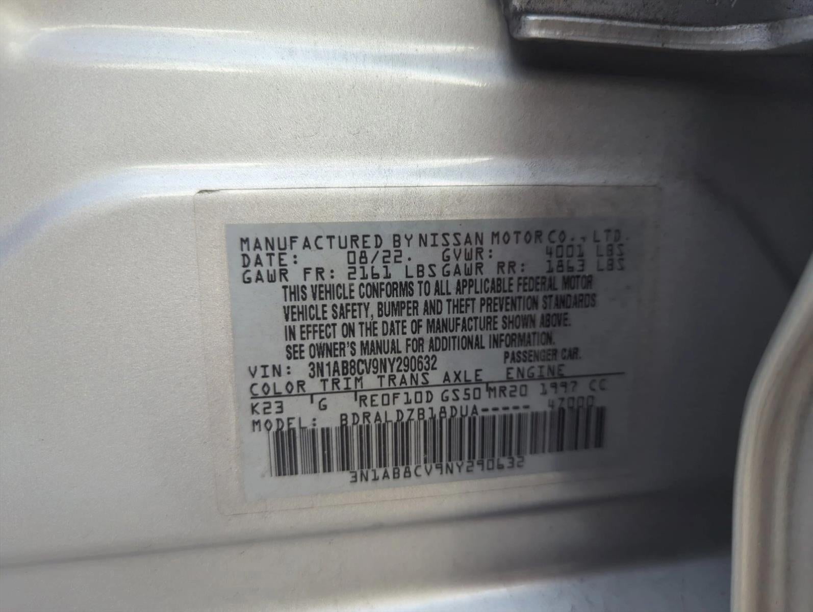 2022 Nissan Sentra SV CVT