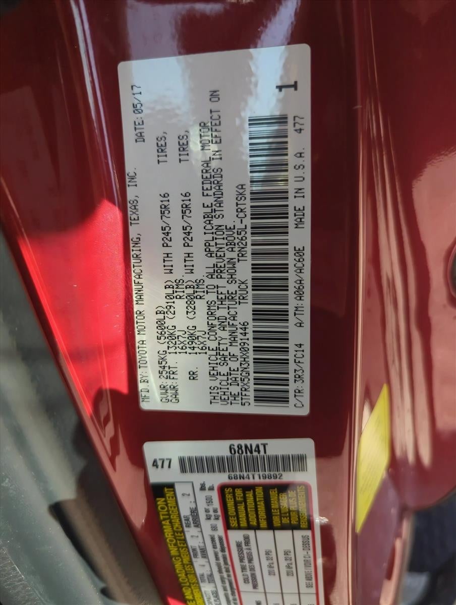 2017 Toyota Tacoma SR5 Access Cab 6' Bed I4 4x2 AT (Natl)