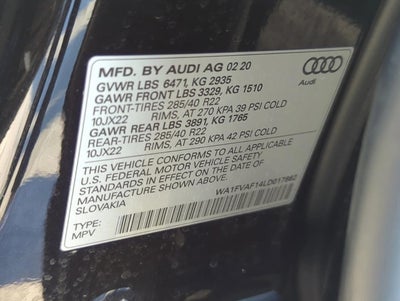 2020 Audi Q8 Prestige 55 TFSI quattro