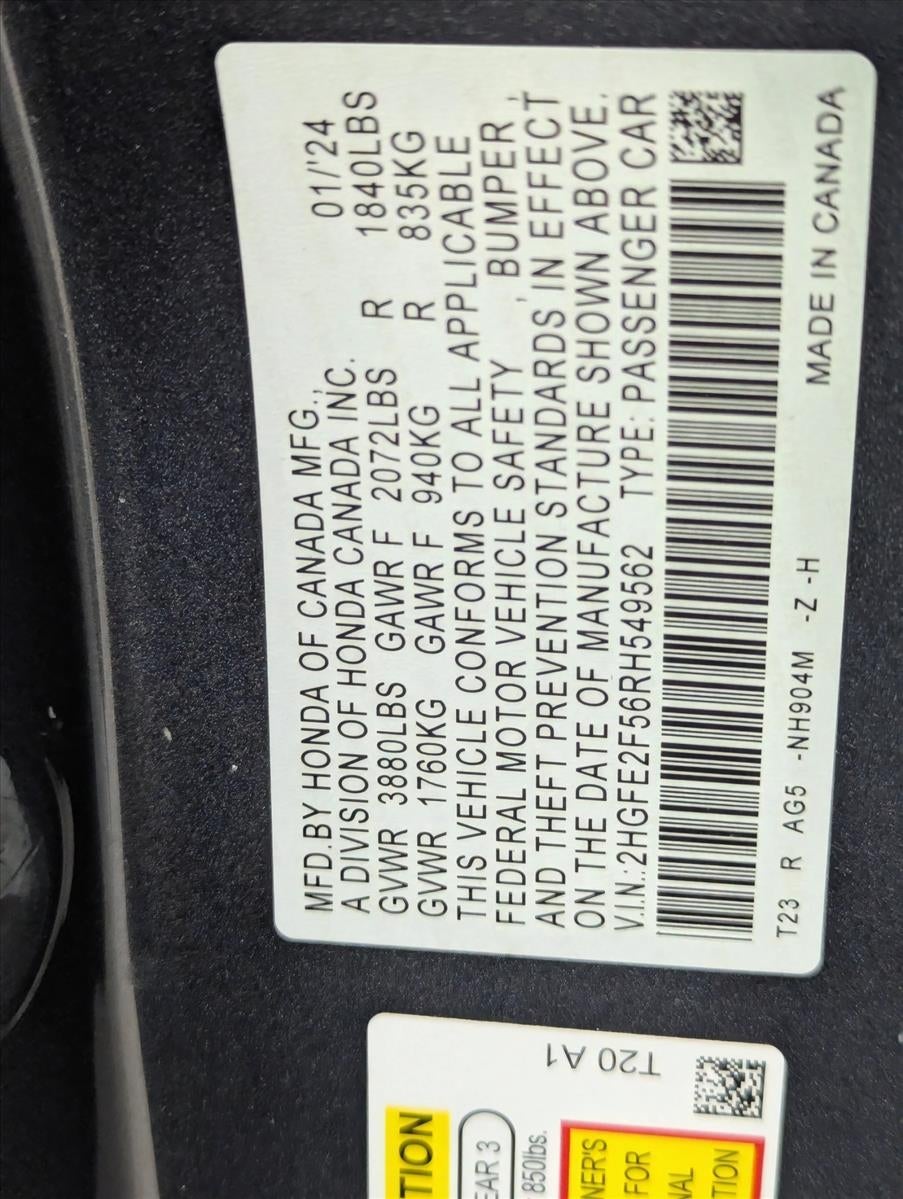 2024 Honda Civic Sedan Sport CVT