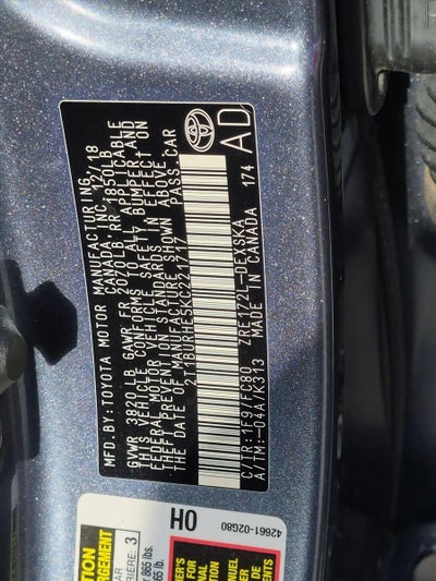 2019 Toyota Corolla SE CVT (Natl)