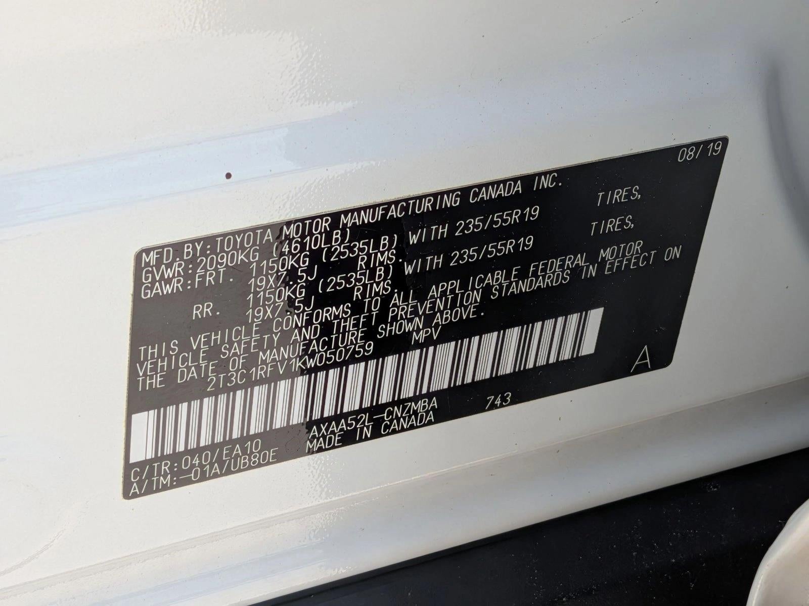 2019 Toyota RAV4 XLE Premium FWD (Natl)