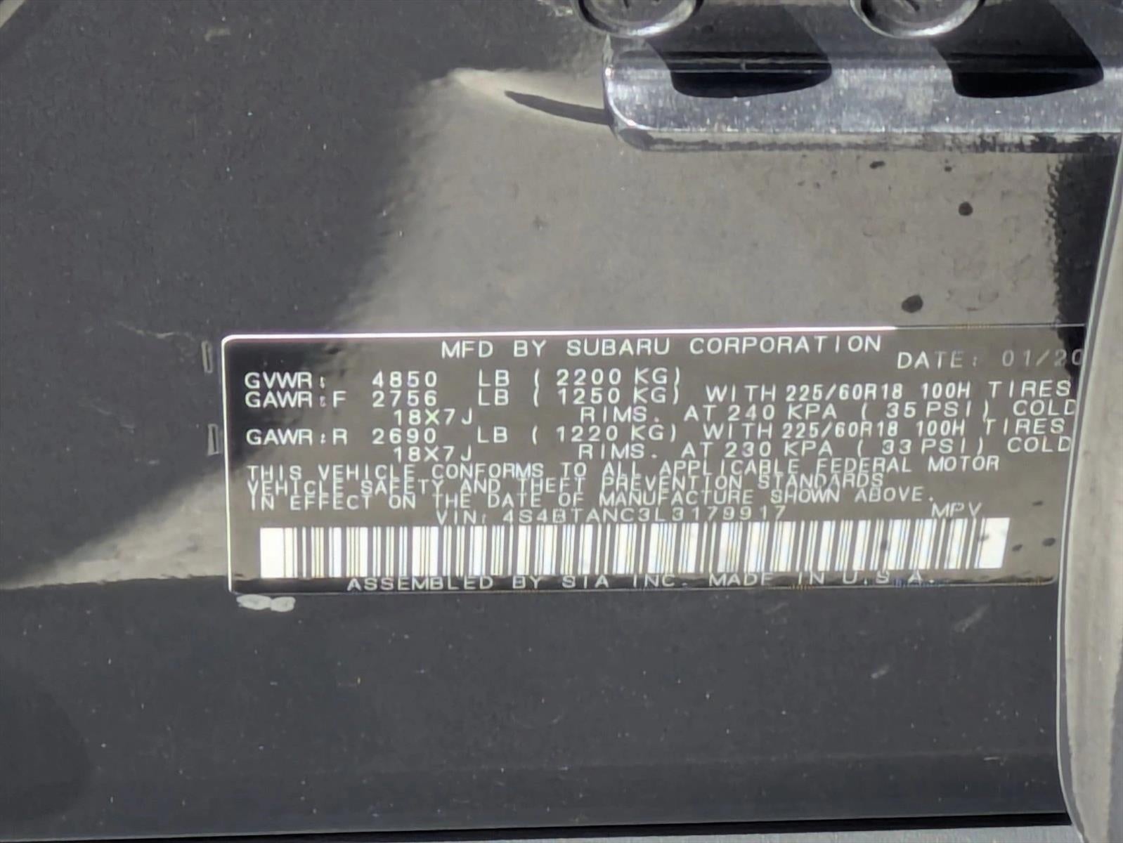 2020 Subaru Outback Limited CVT