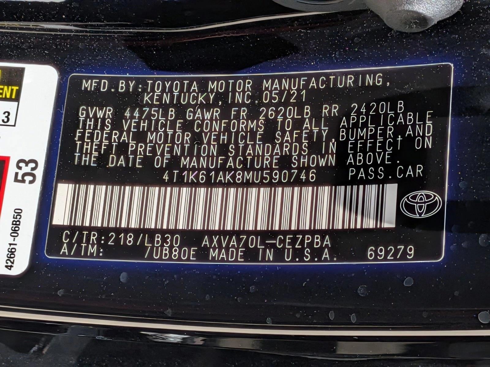2021 Toyota Camry XSE Auto (Natl)