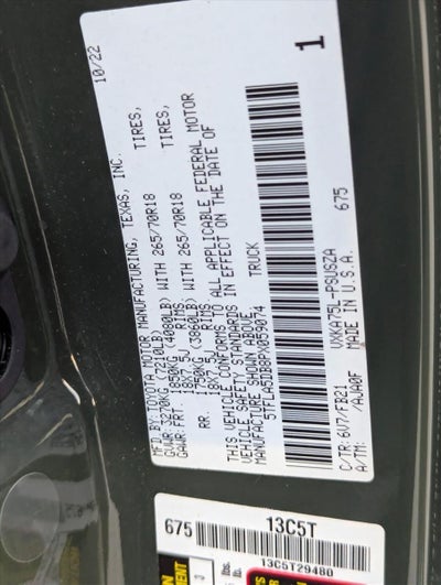 2023 Toyota Tundra 4WD 4WD SR5 CrewMax 5.5' Bed (SE)