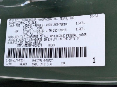 2023 Toyota Tundra 4WD 4WD SR5 CrewMax 5.5' Bed (SE)