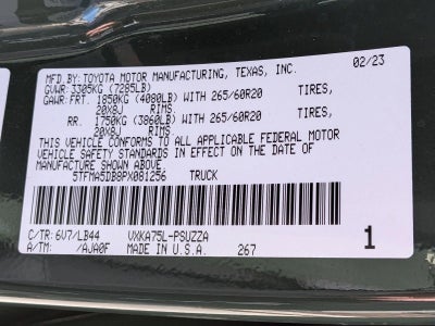 2023 Toyota Tundra 4WD 4WD 1794 Edition CrewMax 5.5' Bed (Natl)
