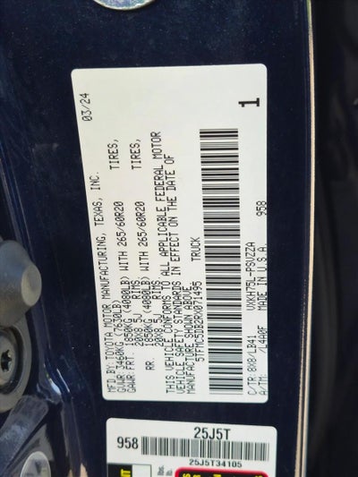 2024 Toyota Tundra 4WD 4WD 1794 Edition Hybrid CrewMax 5.5' Bed (Natl)