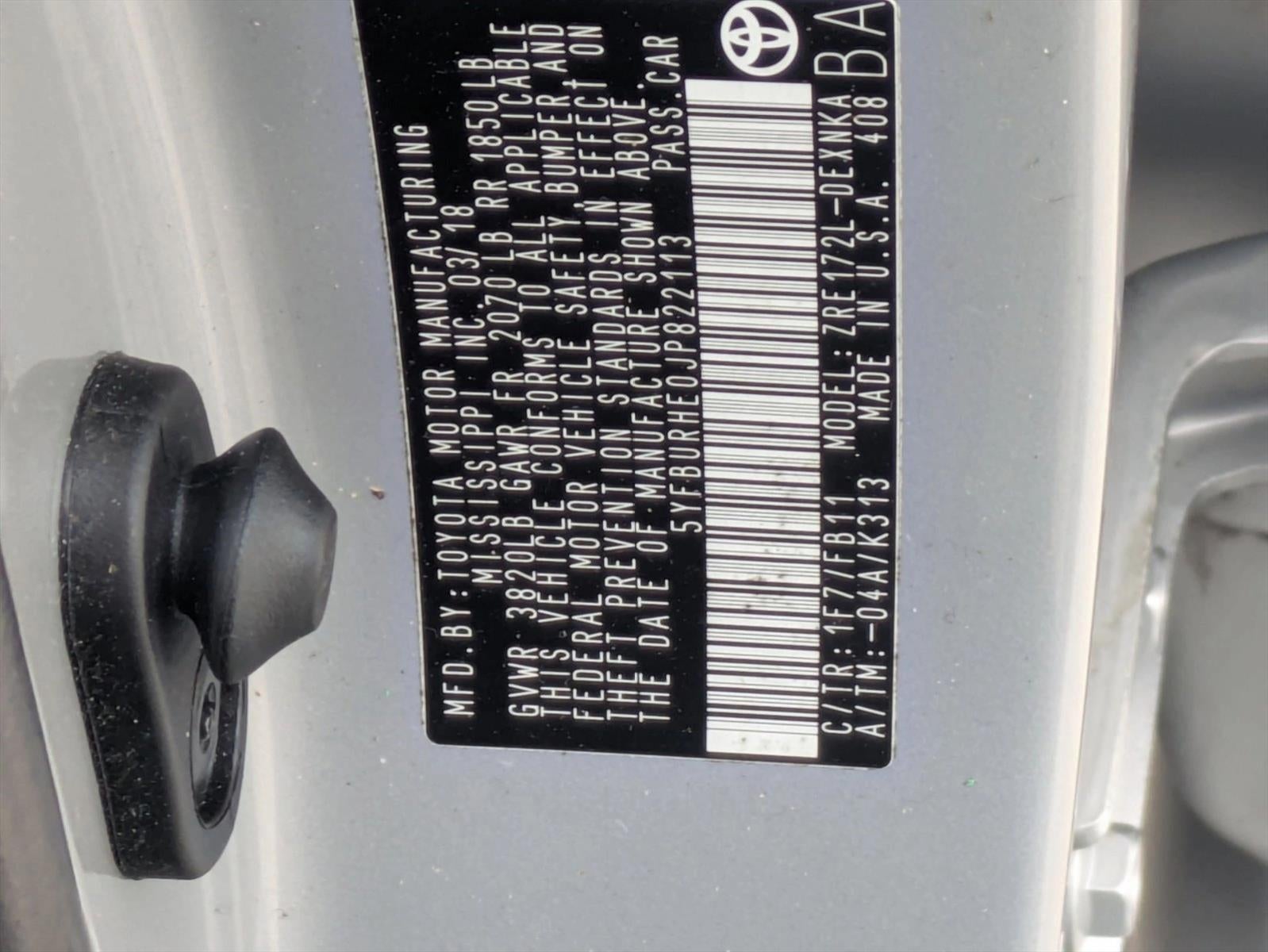 2018 Toyota Corolla LE CVT (Natl)