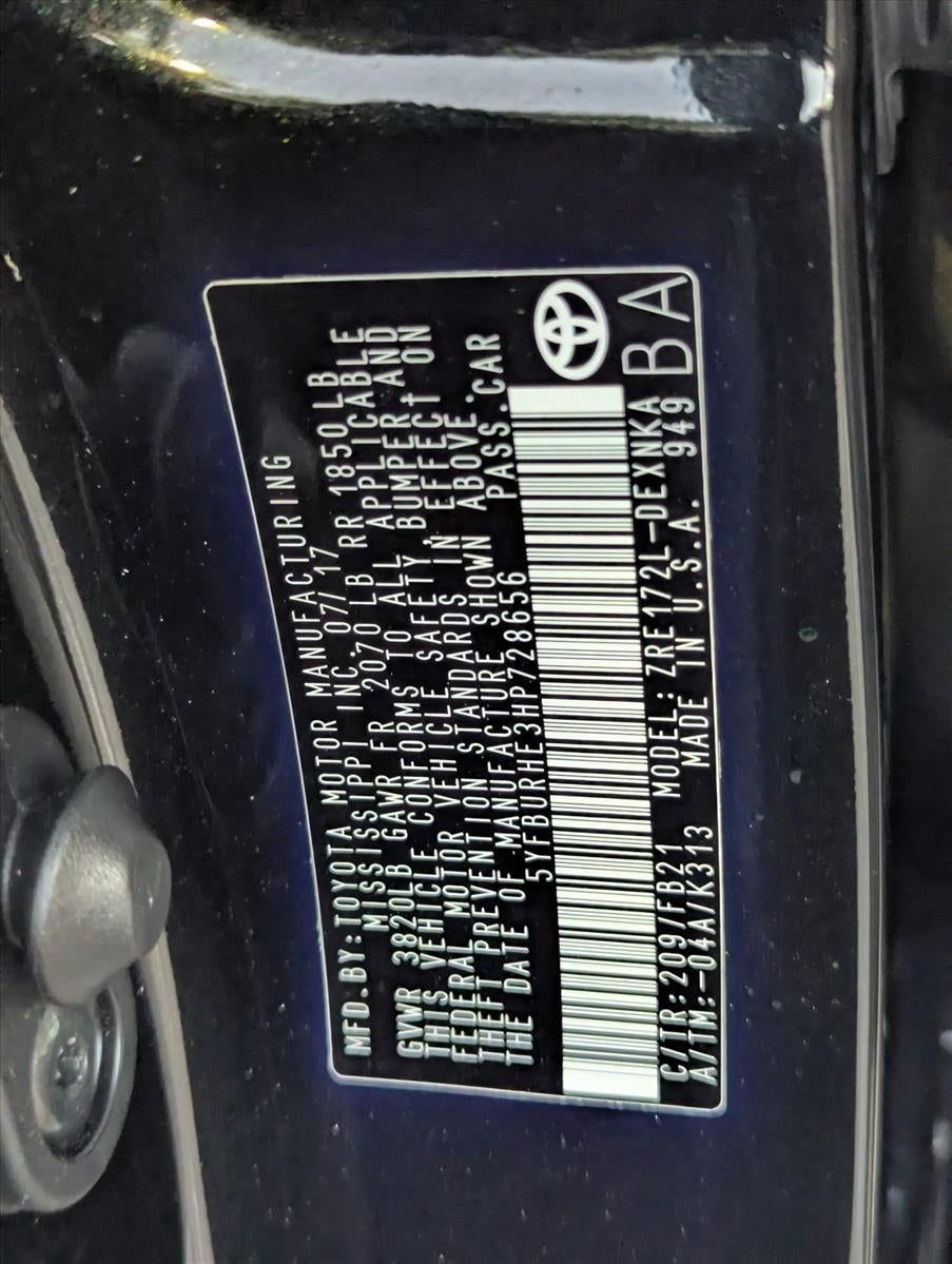 2017 Toyota Corolla LE CVT (Natl)