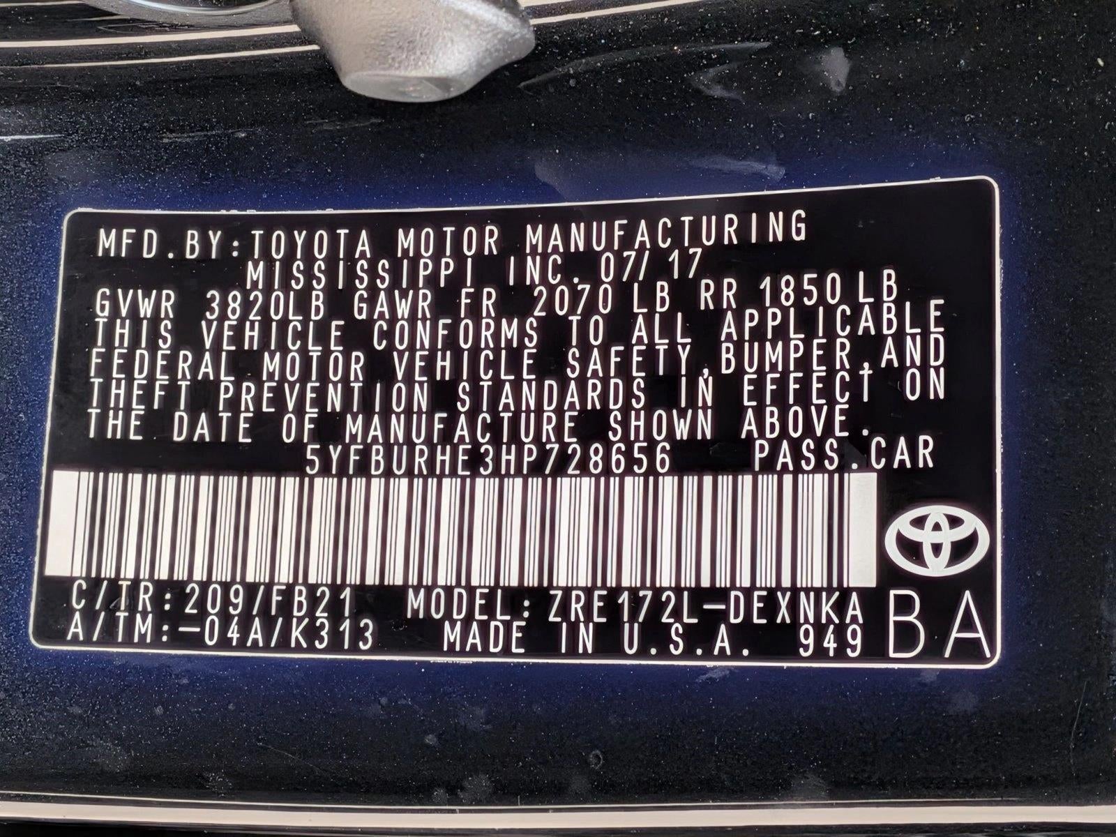 2017 Toyota Corolla LE CVT (Natl)