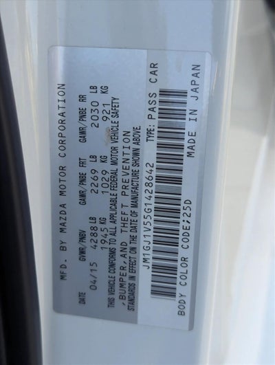 2016 Mazda Mazda6 4dr Sdn Auto i Touring