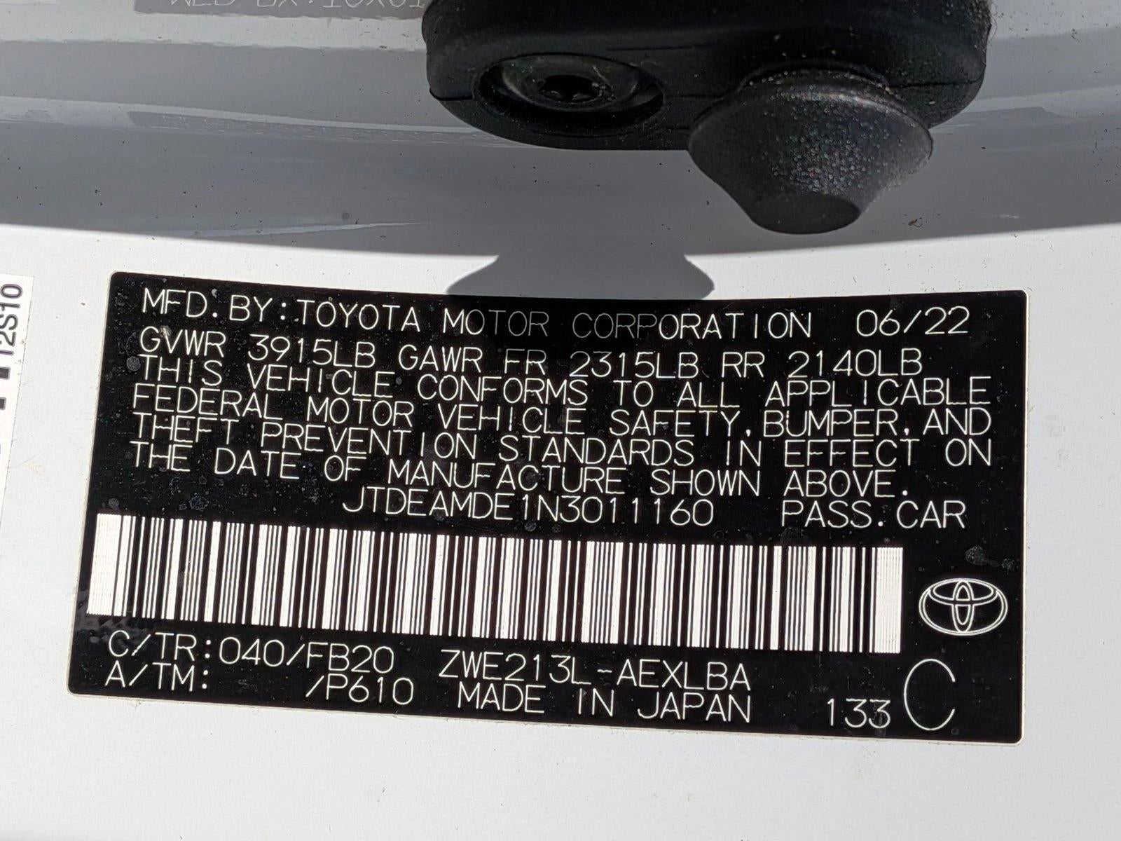 2022 Toyota Corolla Hybrid LE CVT (Natl)