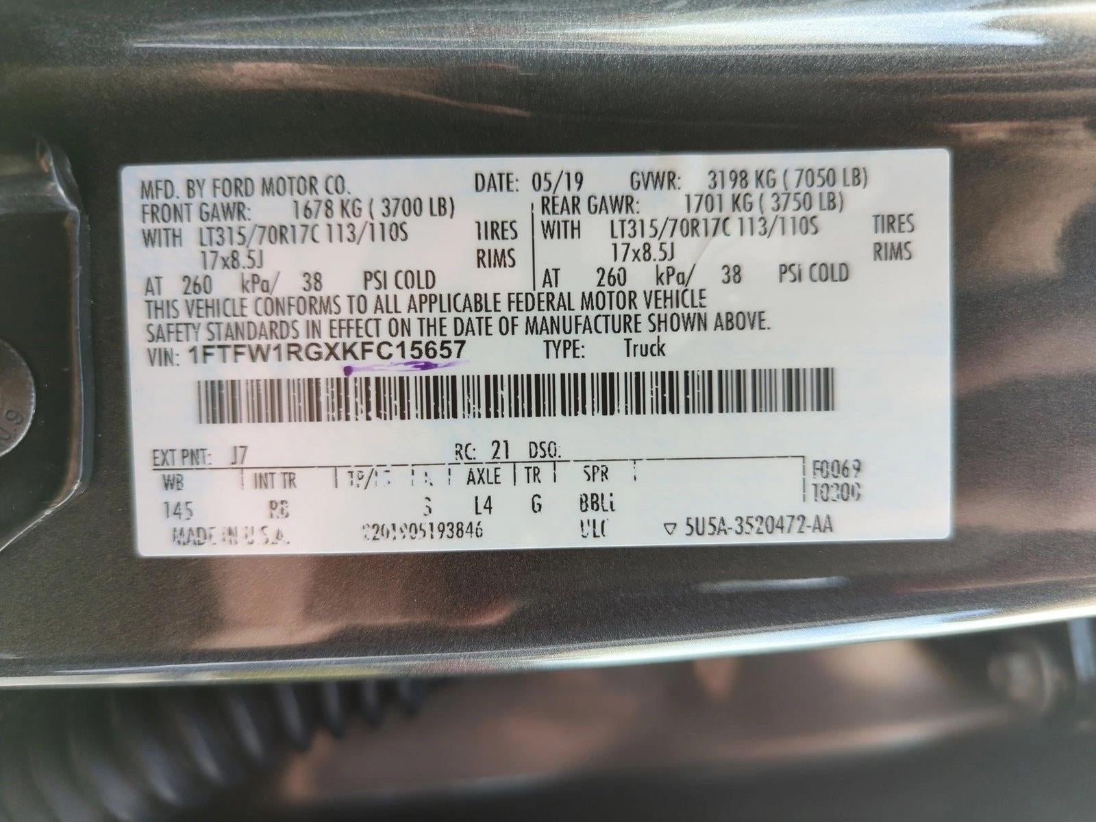 2019 Ford F-150 Raptor 4WD SuperCrew 5.5' Box